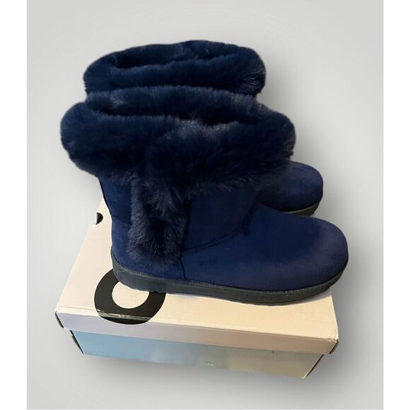 New with Box SO Women's Paulina Blue Faux Fur Winter Boot Size 8 - Picture 4 of 8